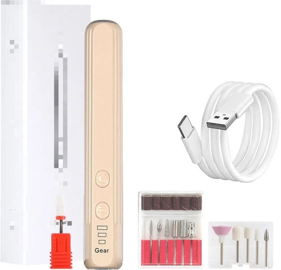 Set di manicure, elettroepilatrice caricabile, elettroepilatrice a batteria, borchie per unghie mani e piedi, adatta per unghie spesse, unghie dei piedi e calli, dorata