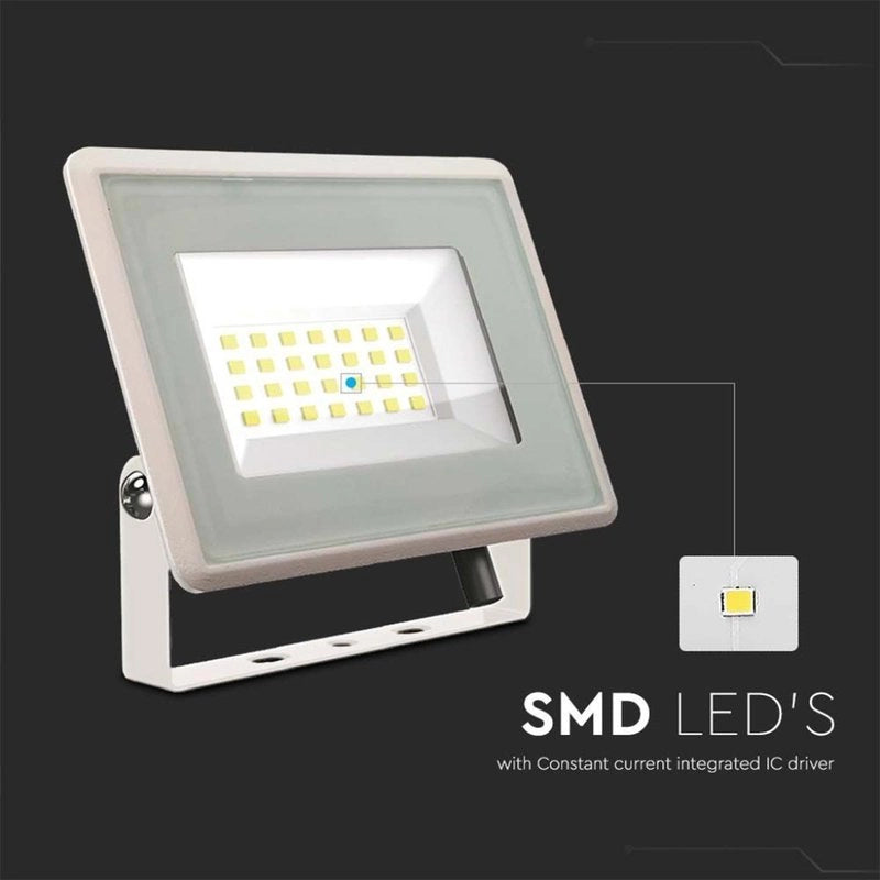 Faro Led Flood Light 20W 1650lm IP65 Slim 120x105x27mm Carcassa Bianca Luce 4000K SKU-6741