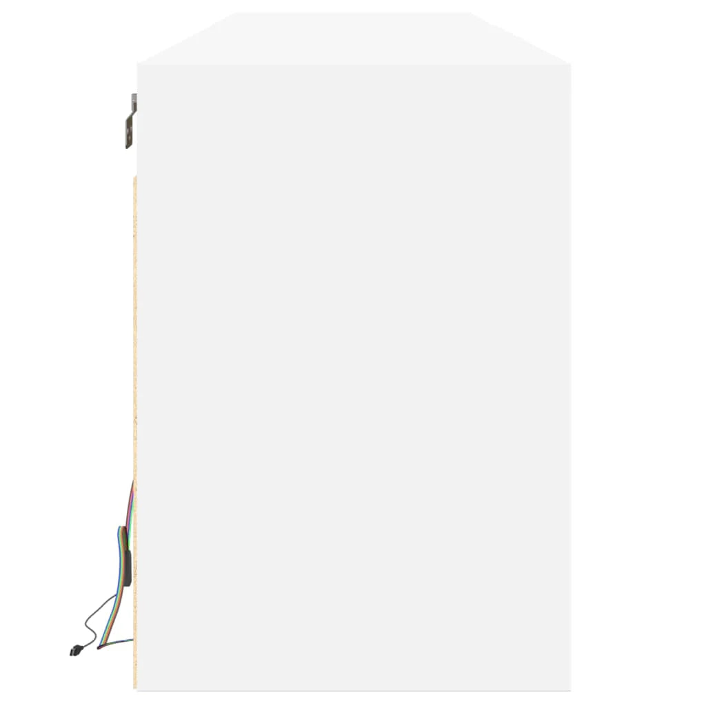 Mobile TV multimediale scaffale TV credenza mobile TV sala da pranzo soggiorno camera da letto montaggio a parete con illuminazione a LED 180 x 31 x 45 cm bianco 02_0027815