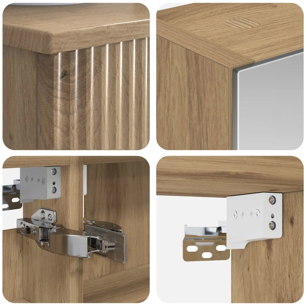 Set di Armadi da Bagno 4 pcs Rovere Artigianale 3407374