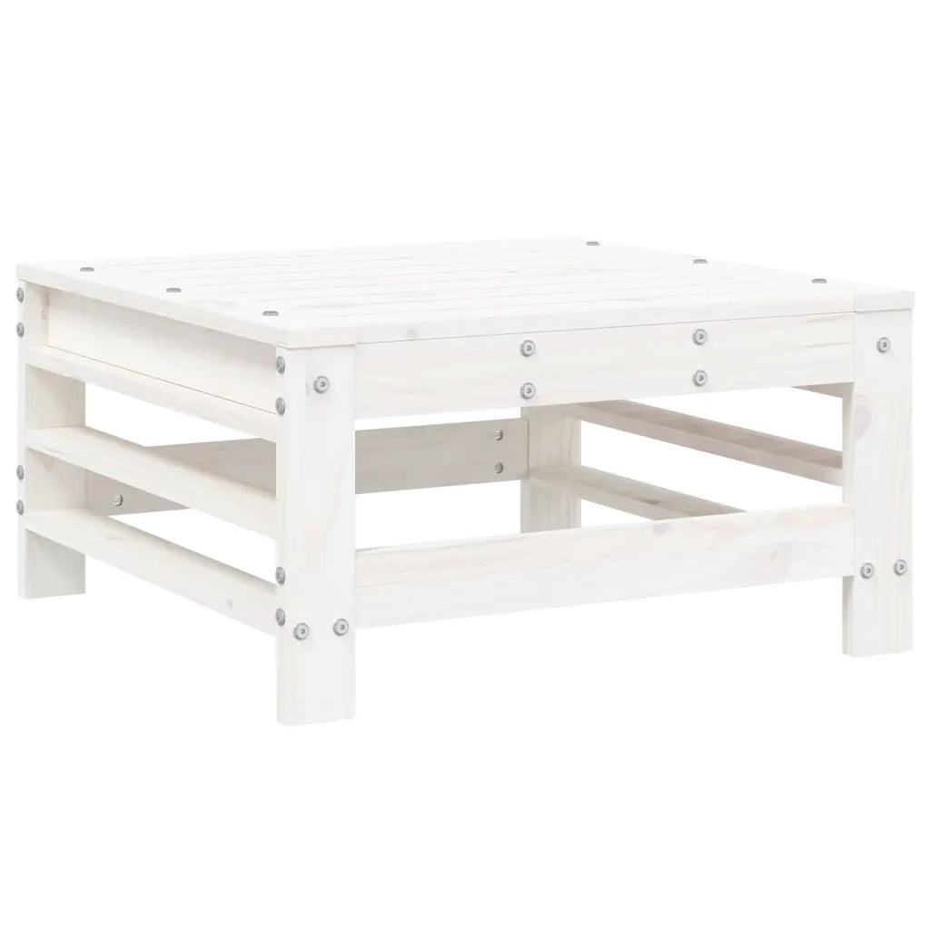 Salotto da Giardino-Set Salotto da Giardino 3 pz Bianco in Legno Massello di Pino 875955