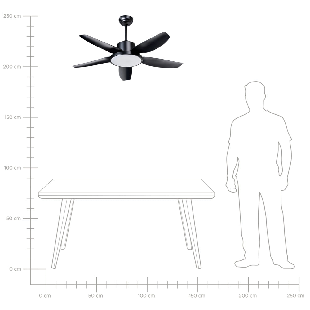 Ventilatore da soffitto con luce Materiale sintetico nero Telecomando Moderno Soggiorno scandinavo