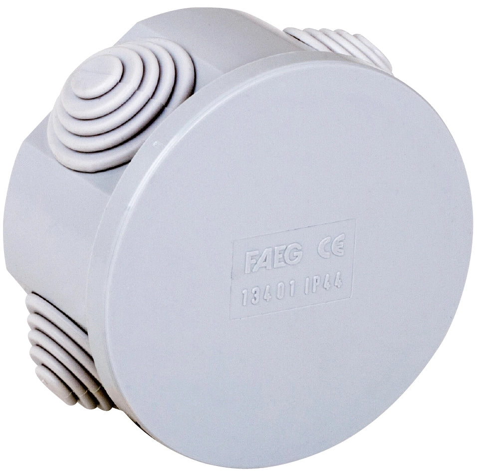 SCATOLA STAGNA DI DERIVAZIONE CON PASSACAVI IP44 mm Ø 80x40 h