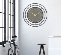 Orologio da Muro Fashion Dark Ø70x5,5 cm in Ferro MDF e Vetro Nero