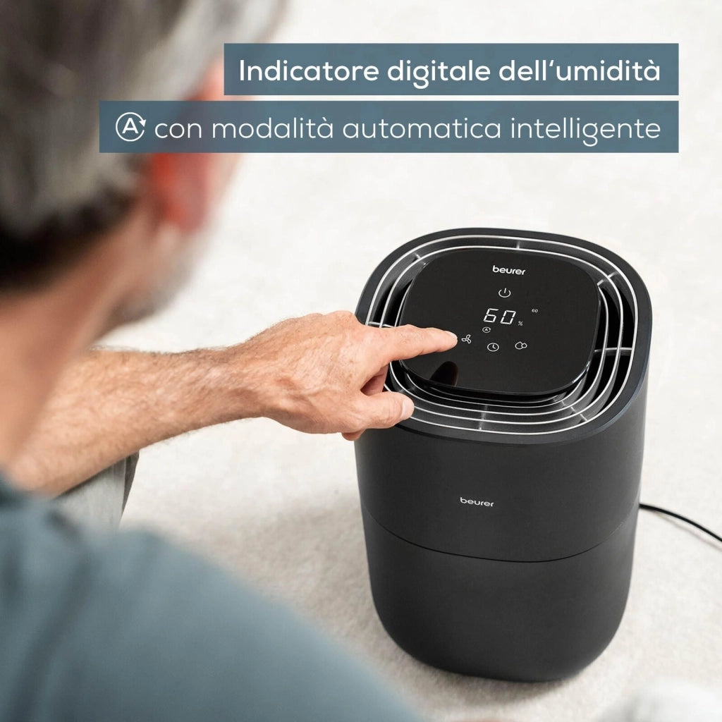 Beurer LB 200 Tecnologia di Evaporazione a Freddo in 3 Livelli ad Alta Efficienza Energetica, Umidificazione Igienica dell'Aria, Asciugatura del Filtro, per Ambienti fino a Circa 30 m²