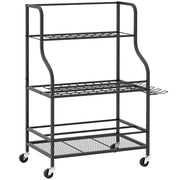 Organizzatore per attrezzi da giardino 3 livelli ¨C zephmum ¨C 77x40x97 cm nero