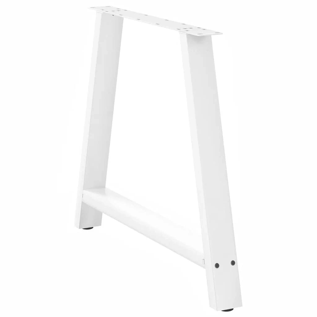 Set di 2 gambe robuste per tavolo da pranzo a forma di A 100 x 72 cm con moderna regolazione dell'altezza acciaio bianco 02_0057141