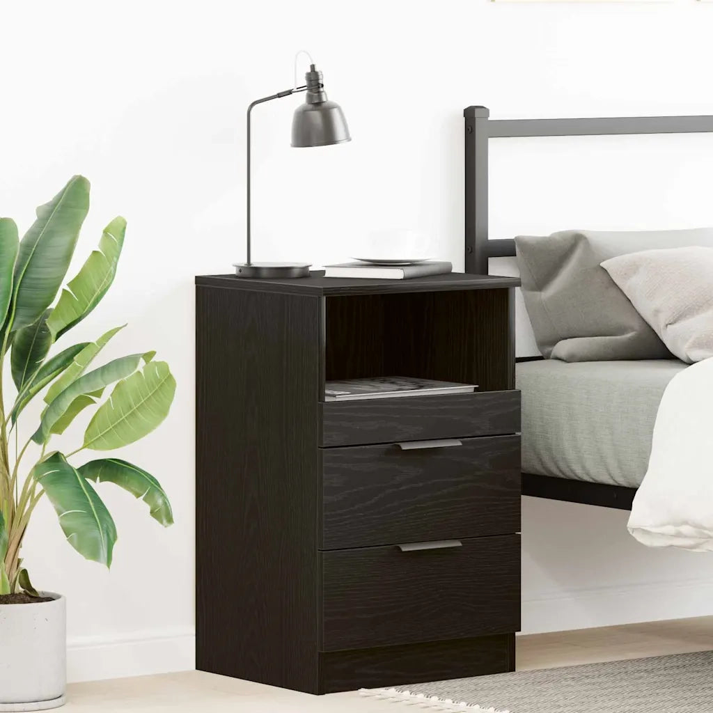 Armadio da Notte Rovere Nero 40 x 35 x 65 cm Legno multistrato 862741
