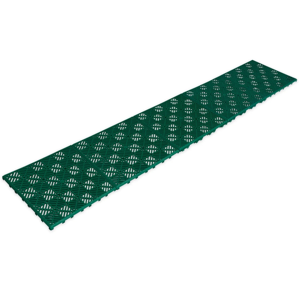 IDMarket - Set 10 pezzi piastrelle plastica pavimento giardino verdi 29,5x29,5 cm