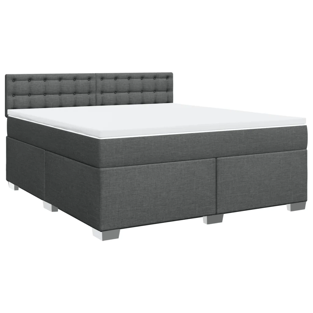 Giroletto a Molle con Materasso Grigio Scuro 180x200 cm Tessuto 3285982