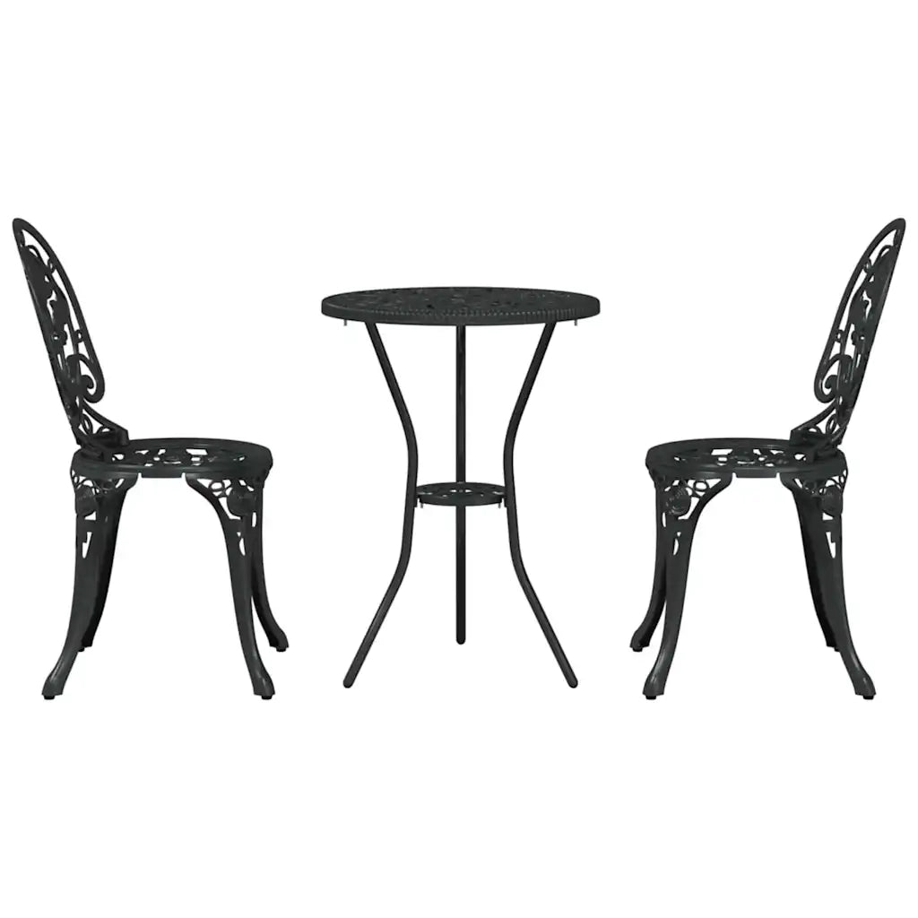 Set Bistro da Giardino 3 pz | Set Salotto da Giardino Nero Alluminio