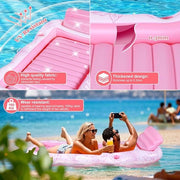 Matrassone gonfiabile per piscina con contenitore per bicchieri e sdraio da bagno