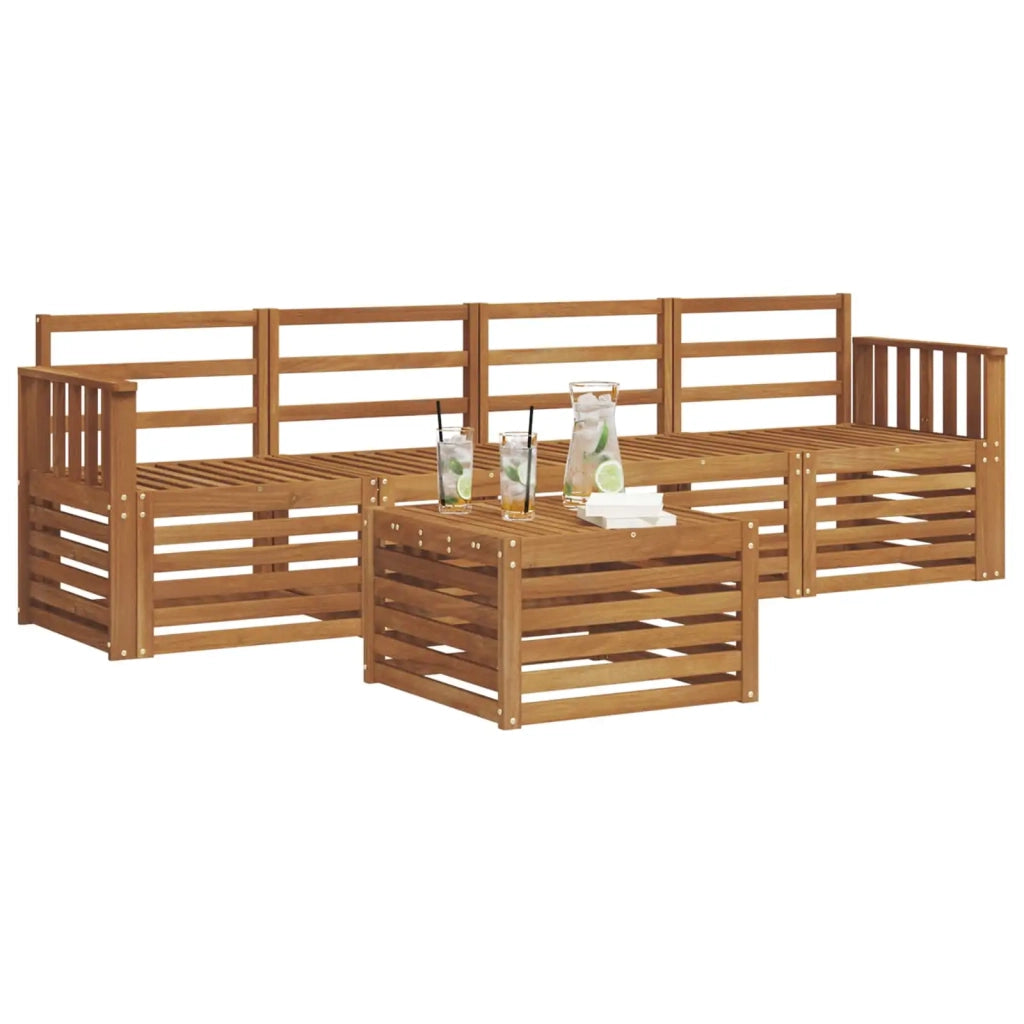 Set divani 5 pcs Naturale Legno di Acacia Massello