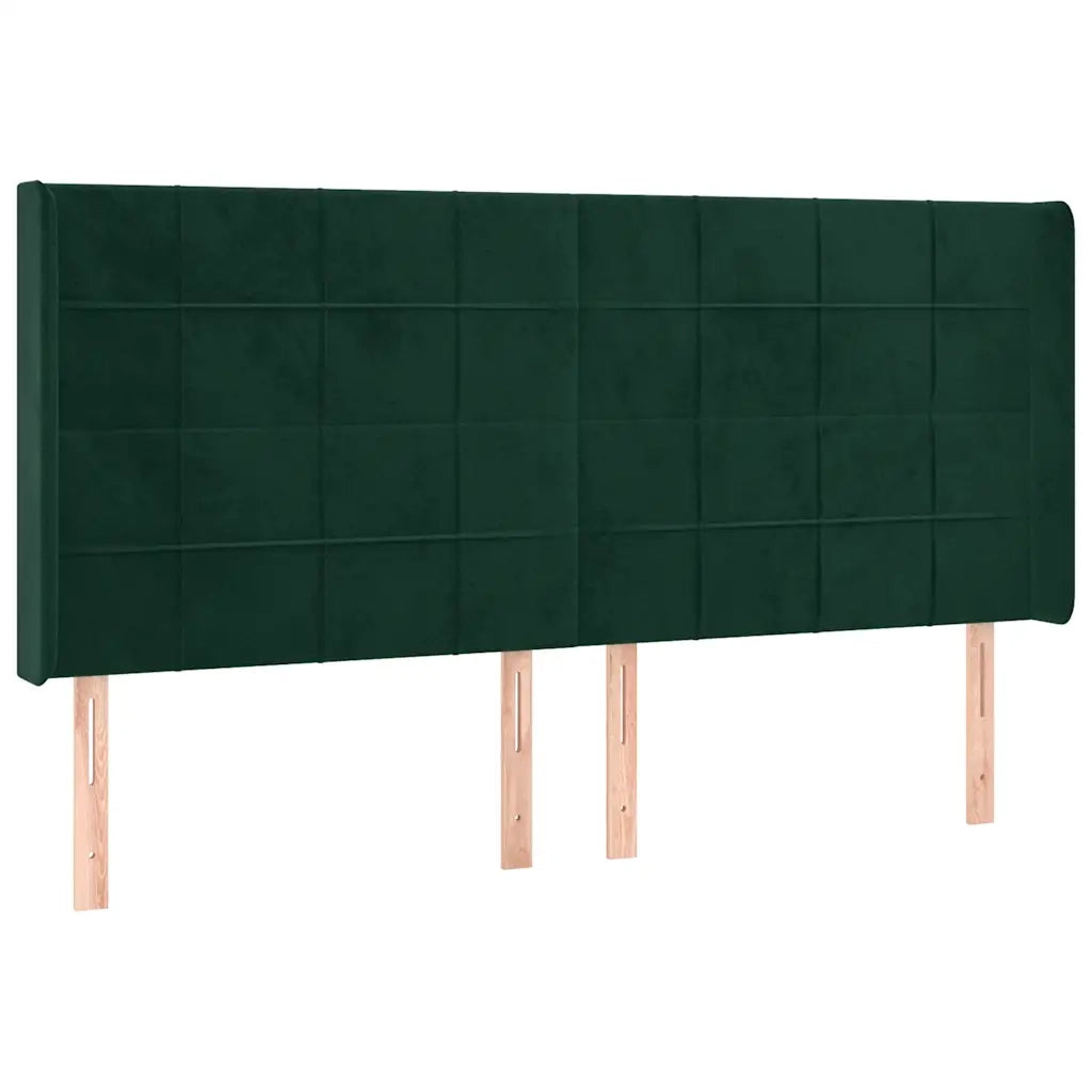 Letto a Molle con Materasso e LED Verde Scuro 200x200cm Velluto cod mxl 64099