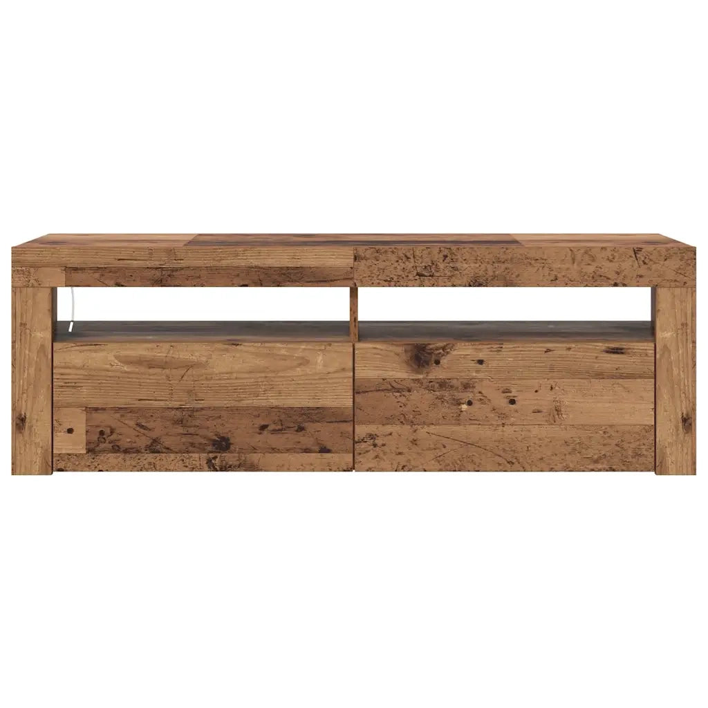 Mobile Porta TV con LED Legno Antico 120x35x40 cm Multistrato 856319