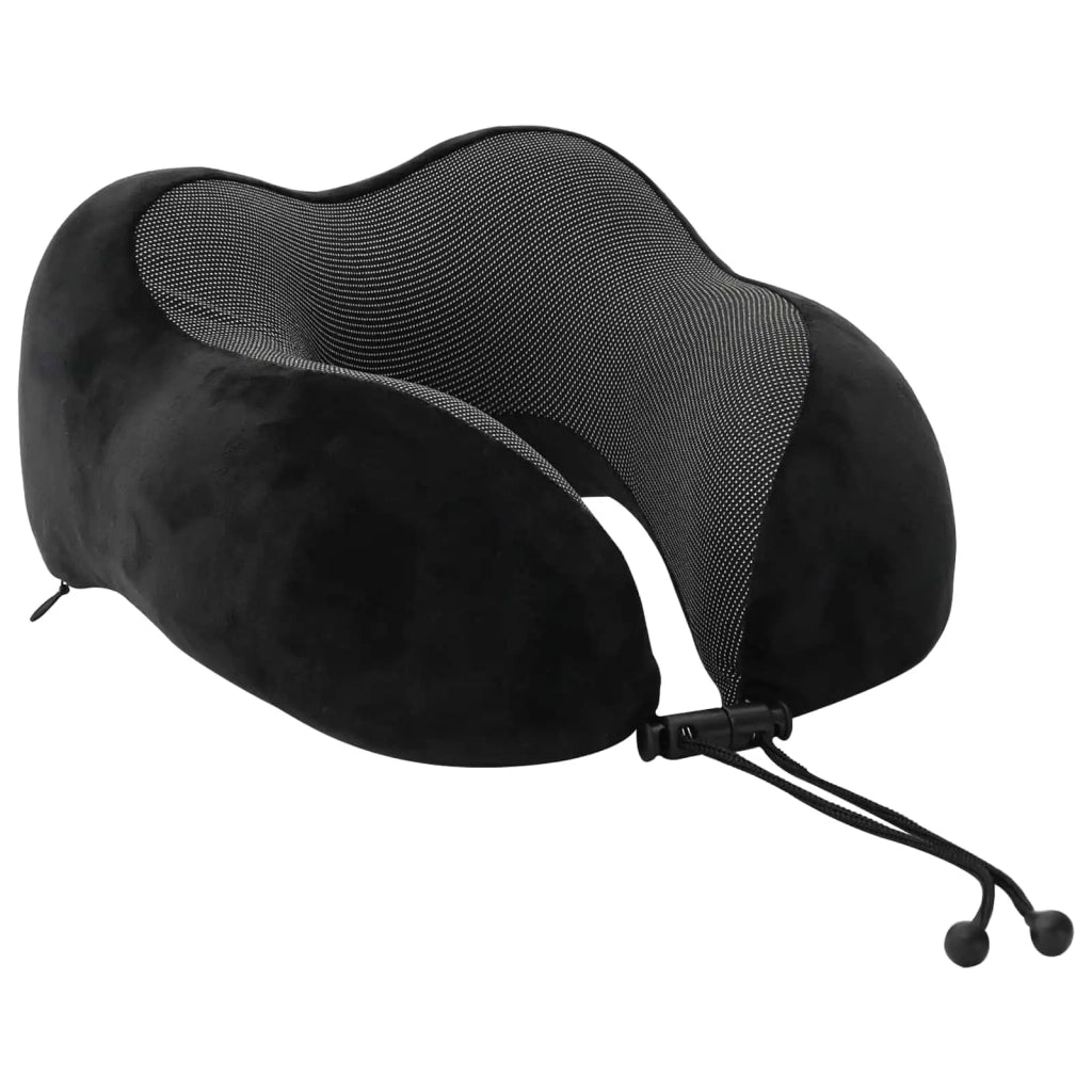 Cuscino da Viaggio per il Collo Regolabile Nero 27 x 26 x 14 cm CFW5022223
