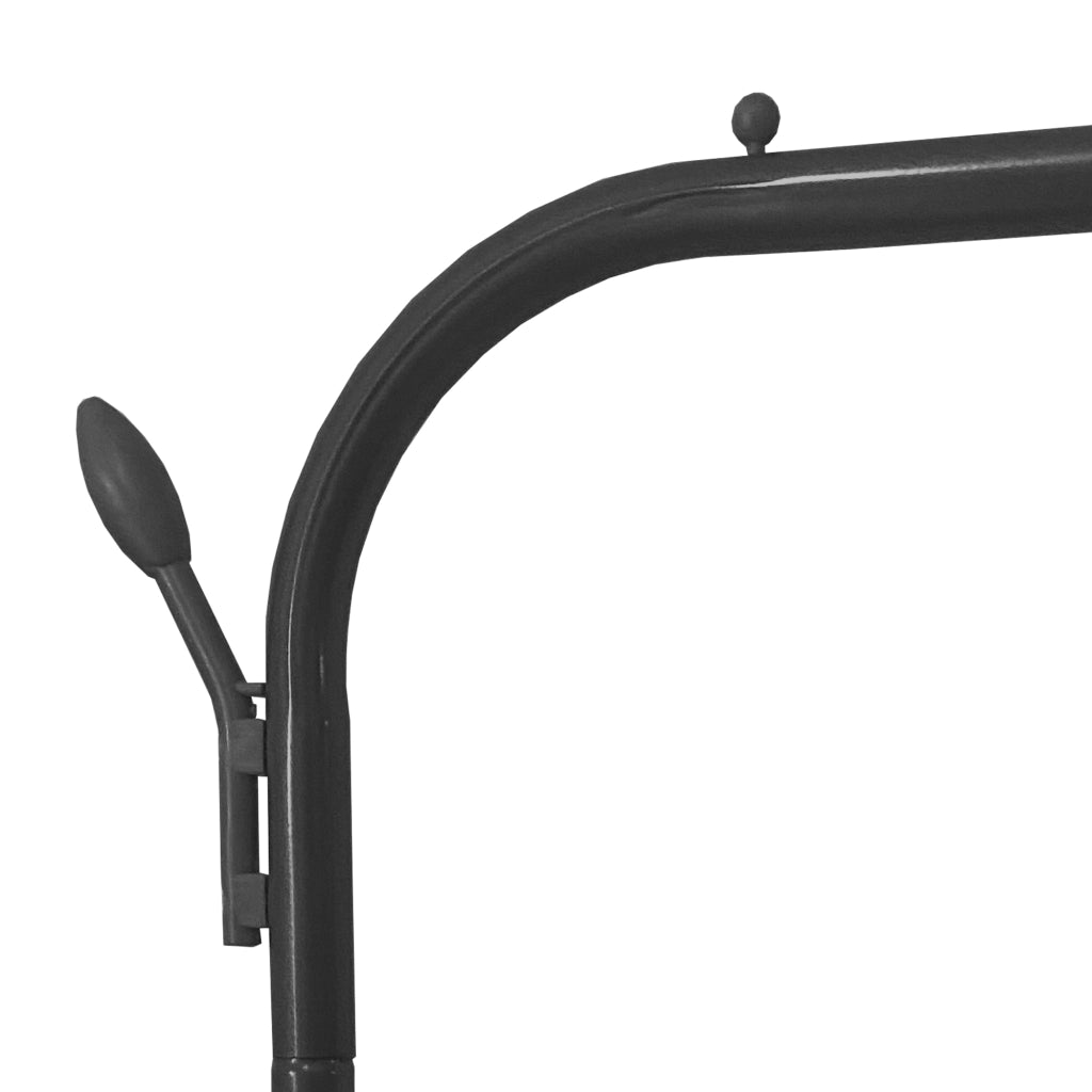 Appendiabiti Donkey Premium Maxi Giro 2 Stand Nyana Home 162x110x57 cm, 2 barre appendiabiti, 4 ganci laterali, 2 ripiani inferiori Nero.