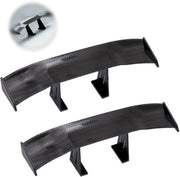 Achterspoiler Universale - 2 Pezzi - Migliorata Aerodinamica - Resina ABS Rafforzata - Tessuto a Carbonio - Adesivo 3M - Spoiler