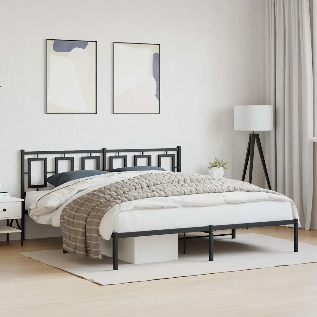 Giroletto con Testiera in Metallo Nero 183x213 cm 374246