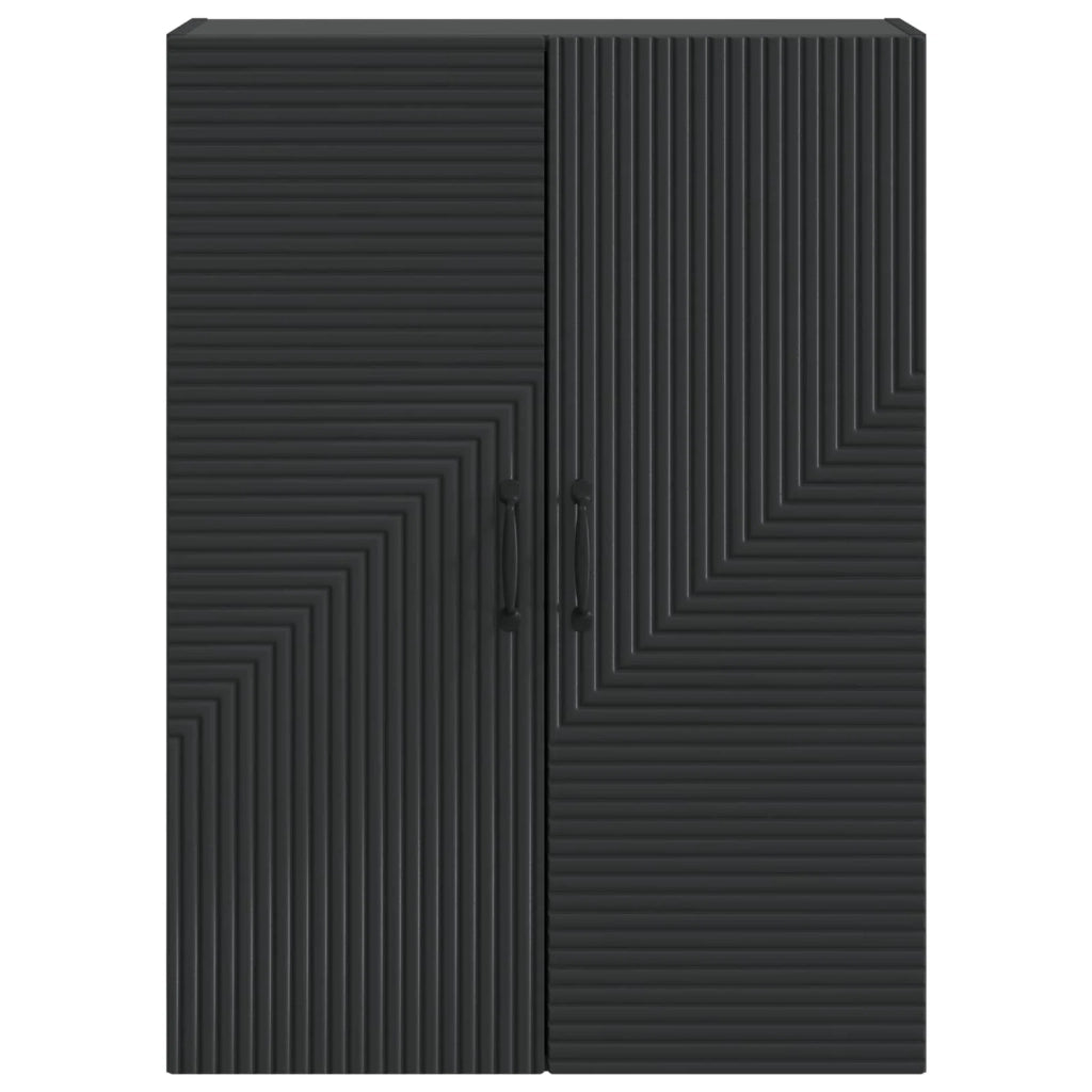 Mobiletto a muro Nero 66 x 34,5 x 90 cm Legno ingegnerizzato