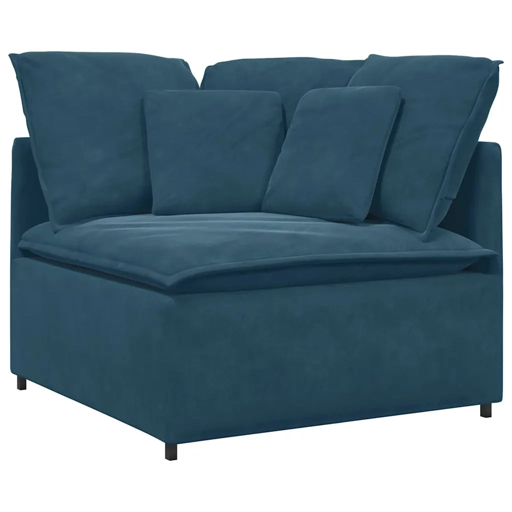 vidaXL Divano Modulare con Cuscini in Velluto Blu