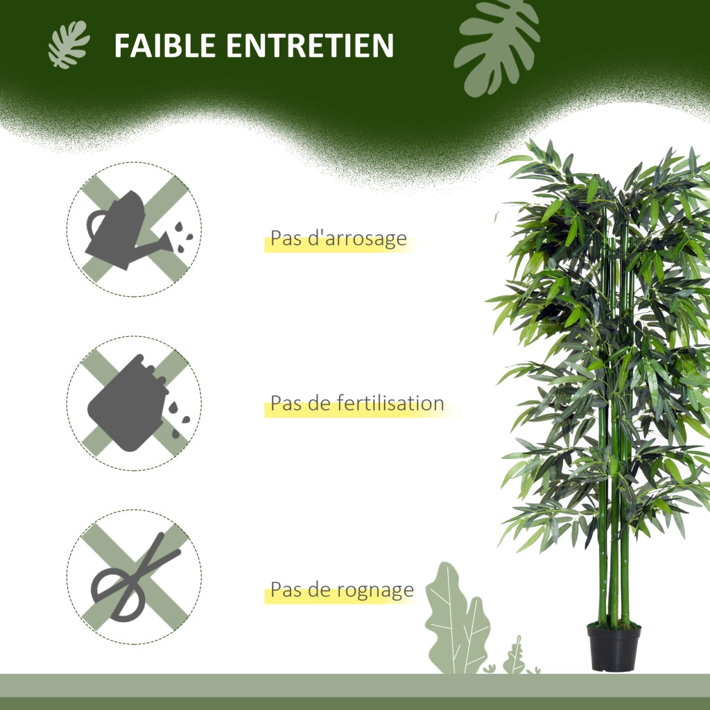 Albero Finto Bamb¨´ XXL ¨C Minimal ¨C 180cm Verde Nero con Vaso