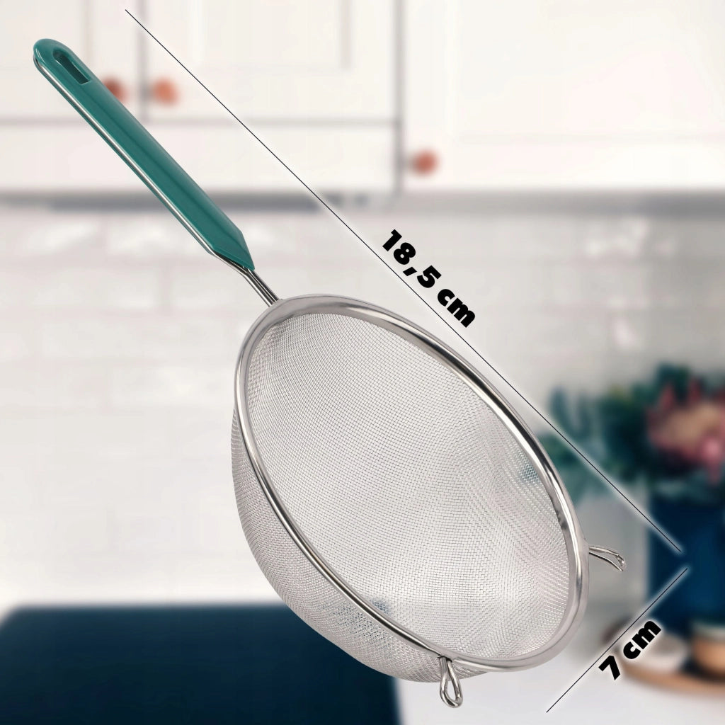 Colino da cucina KADAX con manico in acciaio per setacciare la farina, denso, 7 cm