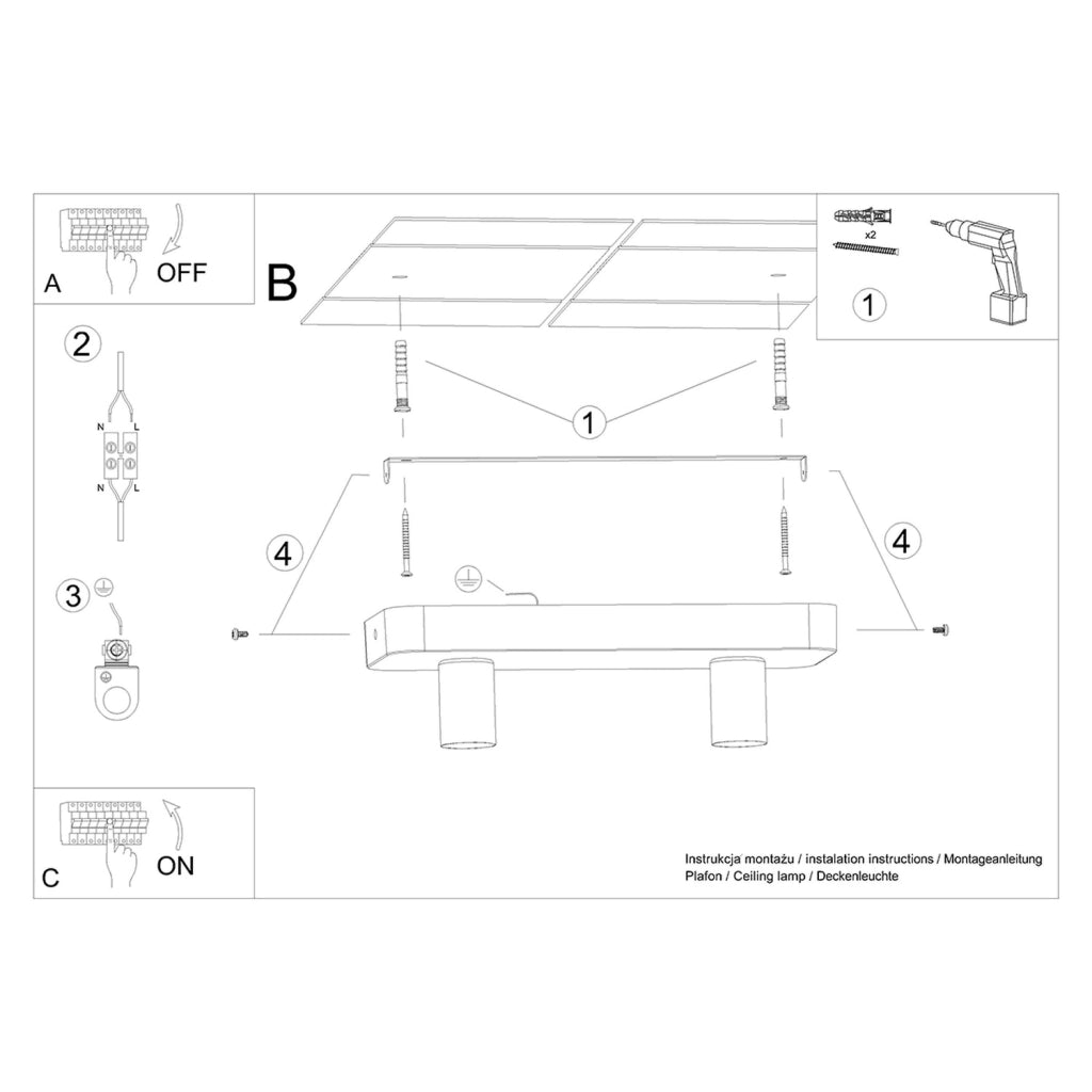 Lampada da soffitto TAVO 2