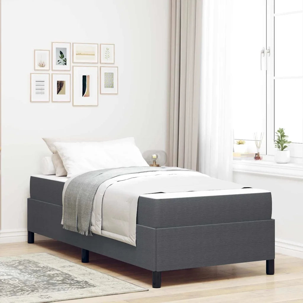Struttura del letto Grigio scuro 100 x 200 cm Tessuto