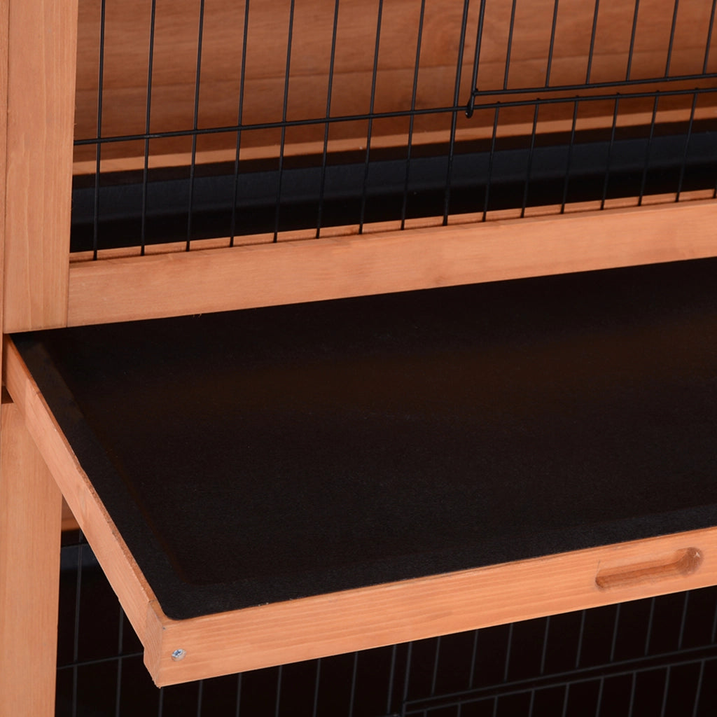 Gabbia per conigli doppio livello 4 porte ¨C zephmum ¨C 137x50x93 cm legno massello verde