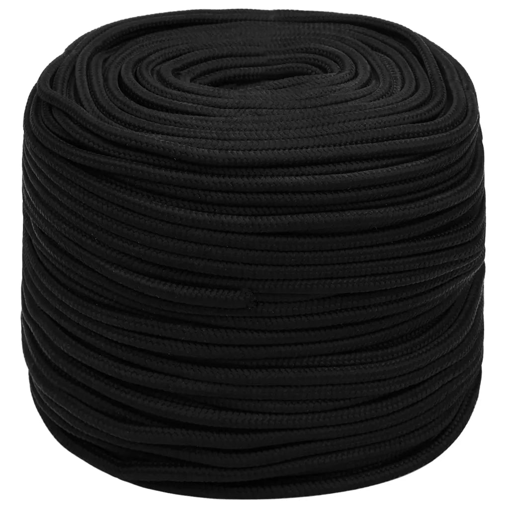 Corda da Lavoro Nera 8 mm 500 m in Poliestere 152821