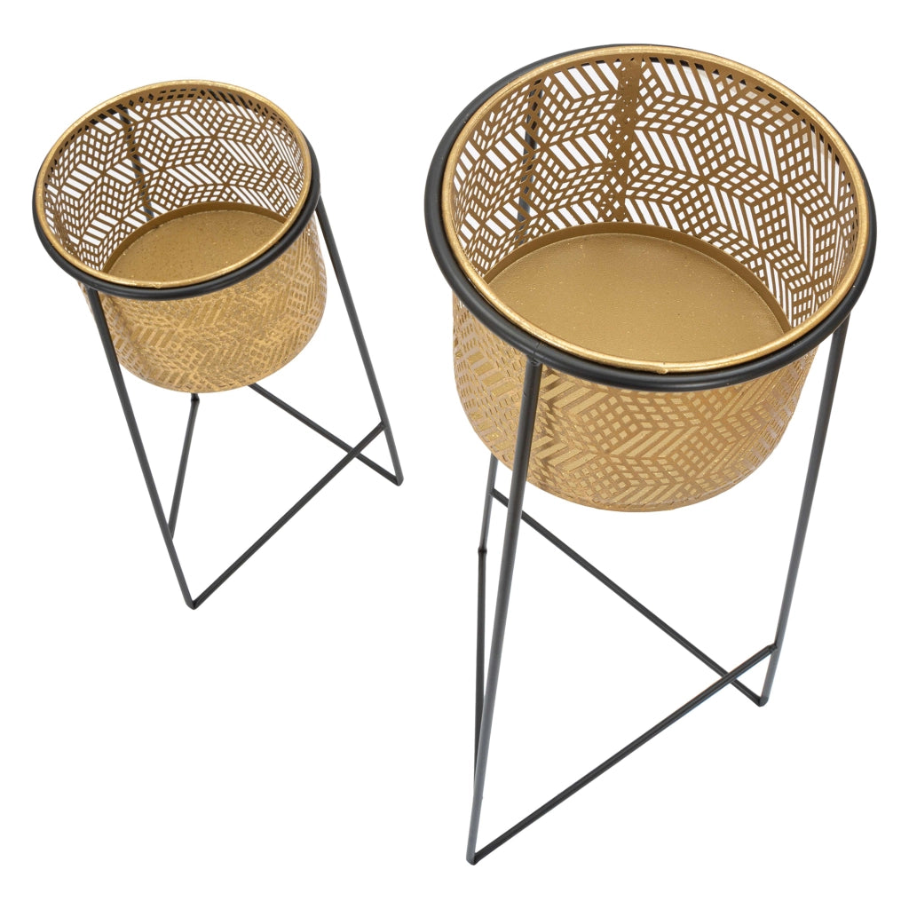 Copan, Vaso set 2 Vasi, Portavasi Rimovibili, oro