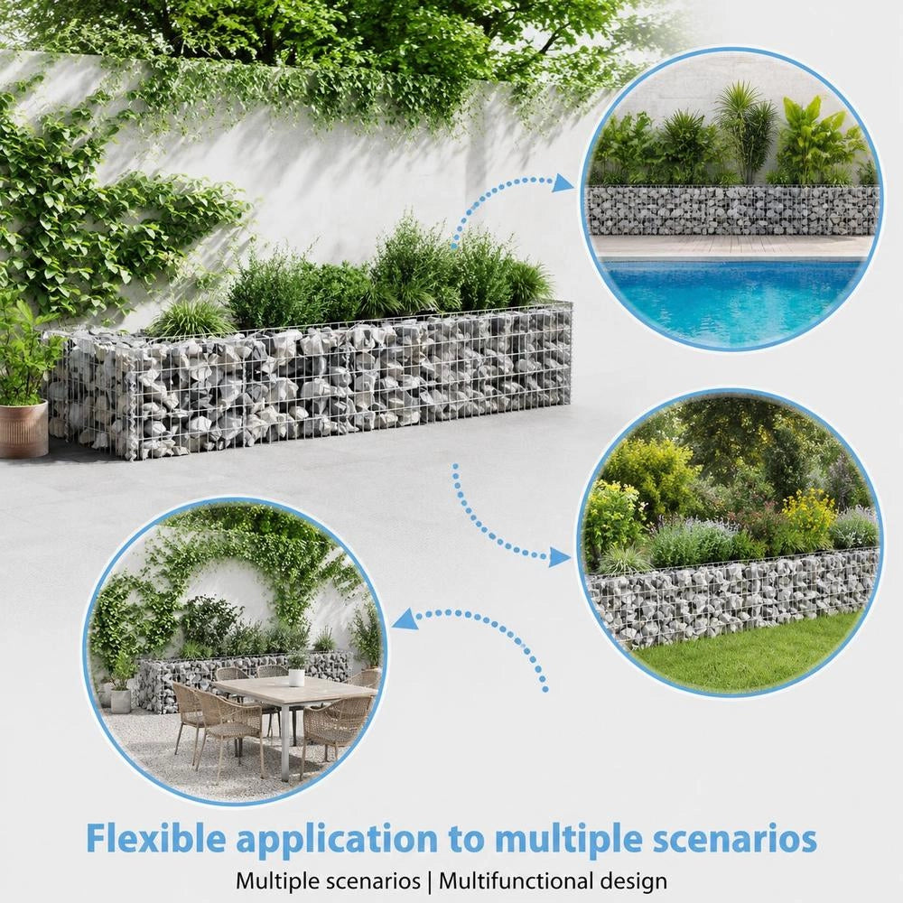 Gabion Wall, Galvanized Steel, 450x30x50 Cm