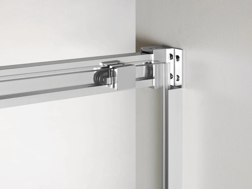 Box doccia angolare TANDEM fisso + scorrevole e pieghevole 85x90 cm (78-83/86.5-89.5) cromo lucido