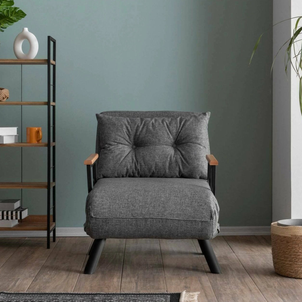 Poltroncina Keoni, Poltrona Reclinabile, 60x78x78h cm Grigio Scuro