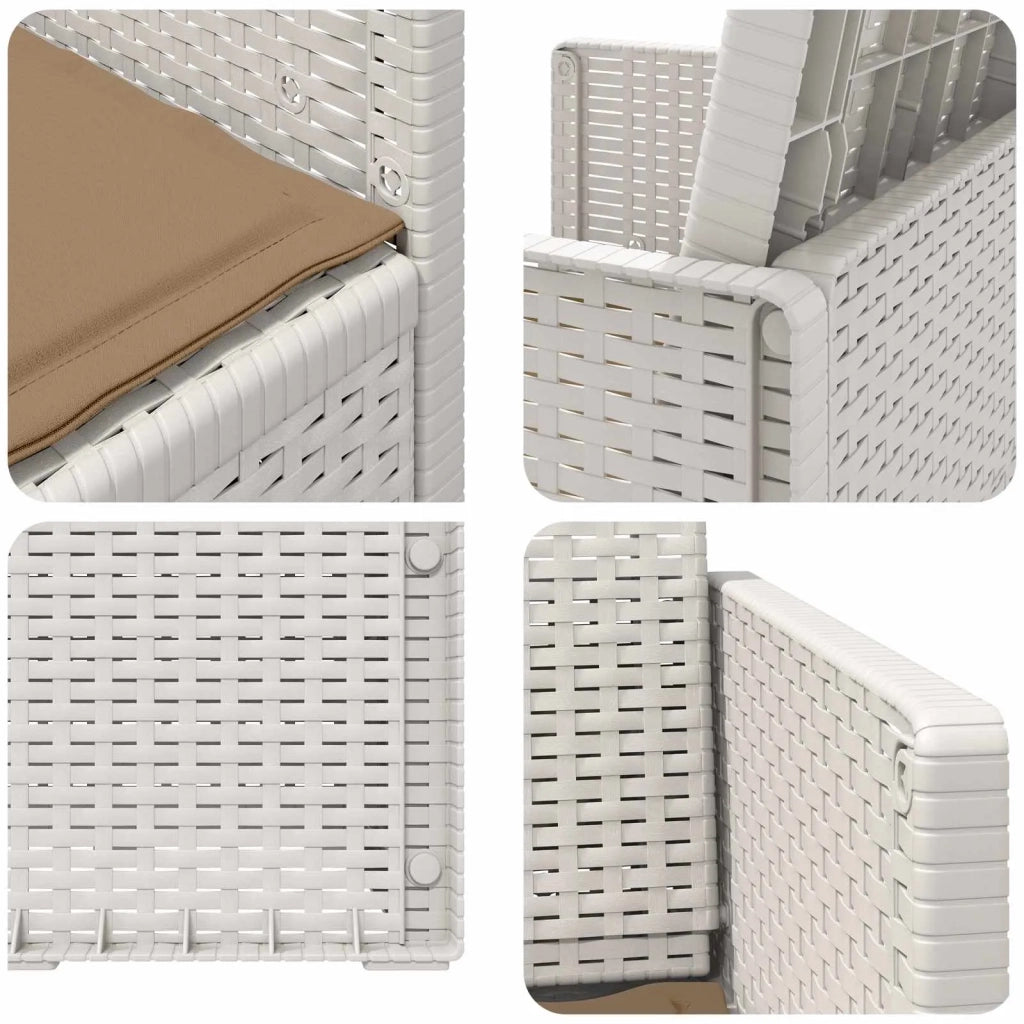 Sedie da pranzo da giardino 2 pcs Bianco e Tortora PP 899999