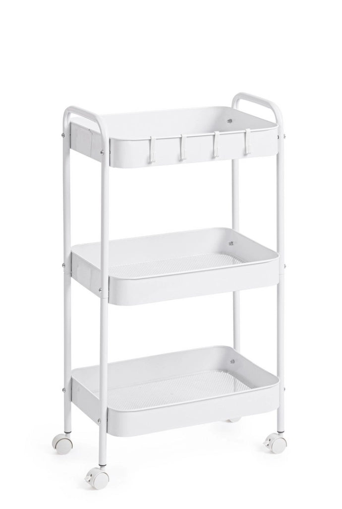CARRELLO 3P LEIKY RETT BIANCO 41X77H - BIZZOTTO