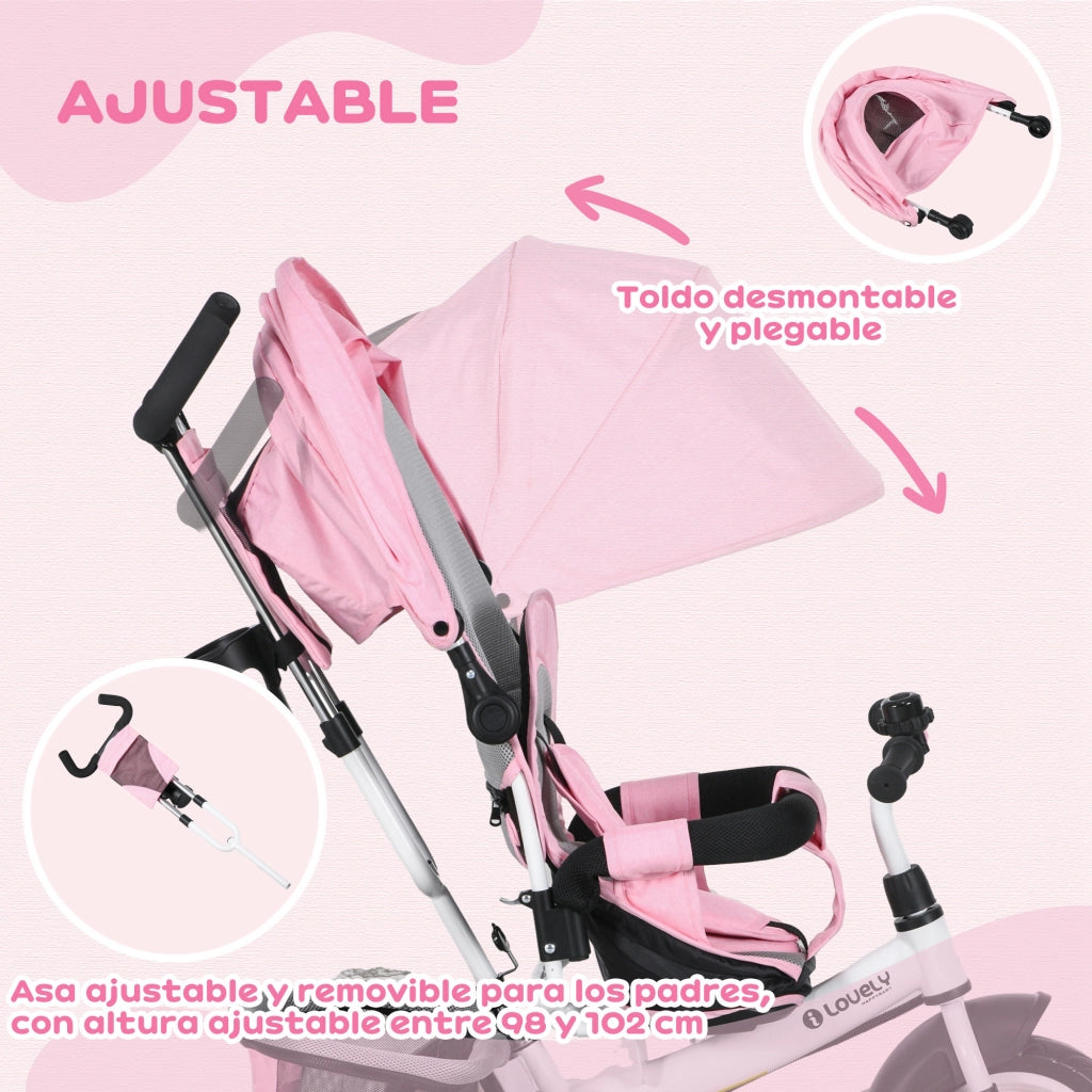 Triciclo Bambini con Portabottiglie ¨C Zephmum ¨C Rosa