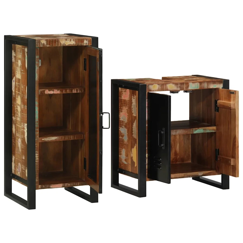 Set di mobili per il bagno 2 pcs Legno Recuperato Massello 3305605