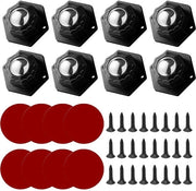 Piedini per mobili pesanti, piccoli ruote di sterzata per mobili, ruote pesanti a sfera, ruote di sterzata autoadesivi per casse attrezzi, piccoli armadi e pannelli (nero)