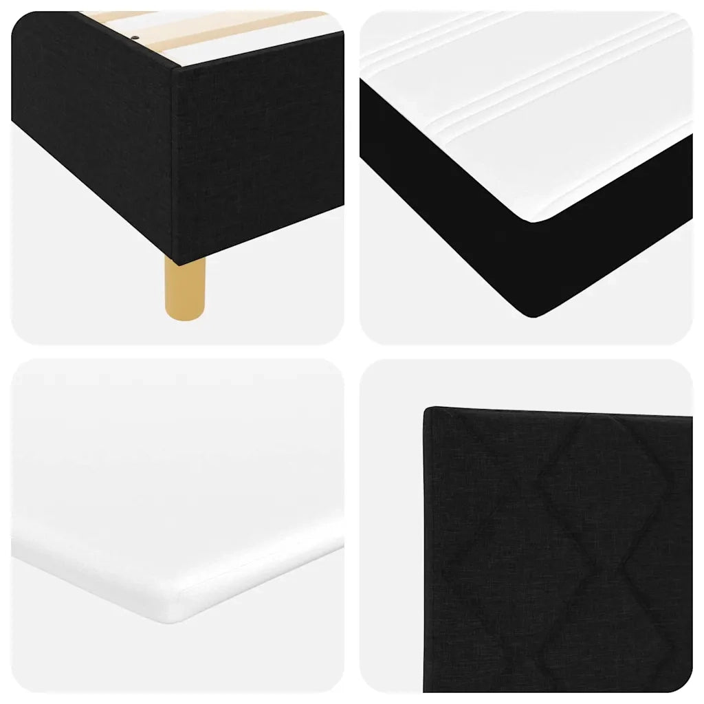 Letto a molle con materasso Nero 90 x 200 cm Tessuto 3339667