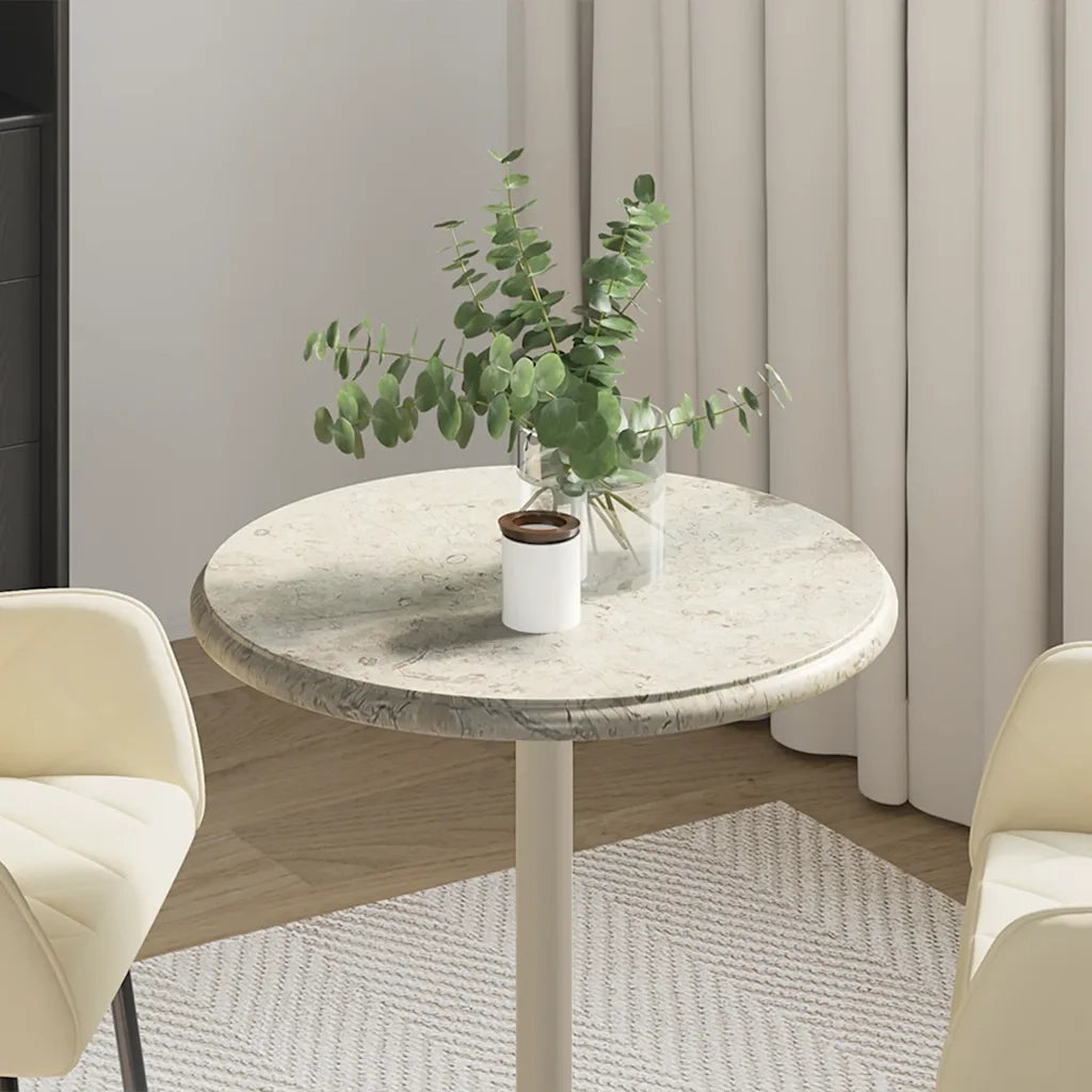 Piano per Tavolo Grigio Ã˜50x2,5 cm in Marmo cod mxl 65092