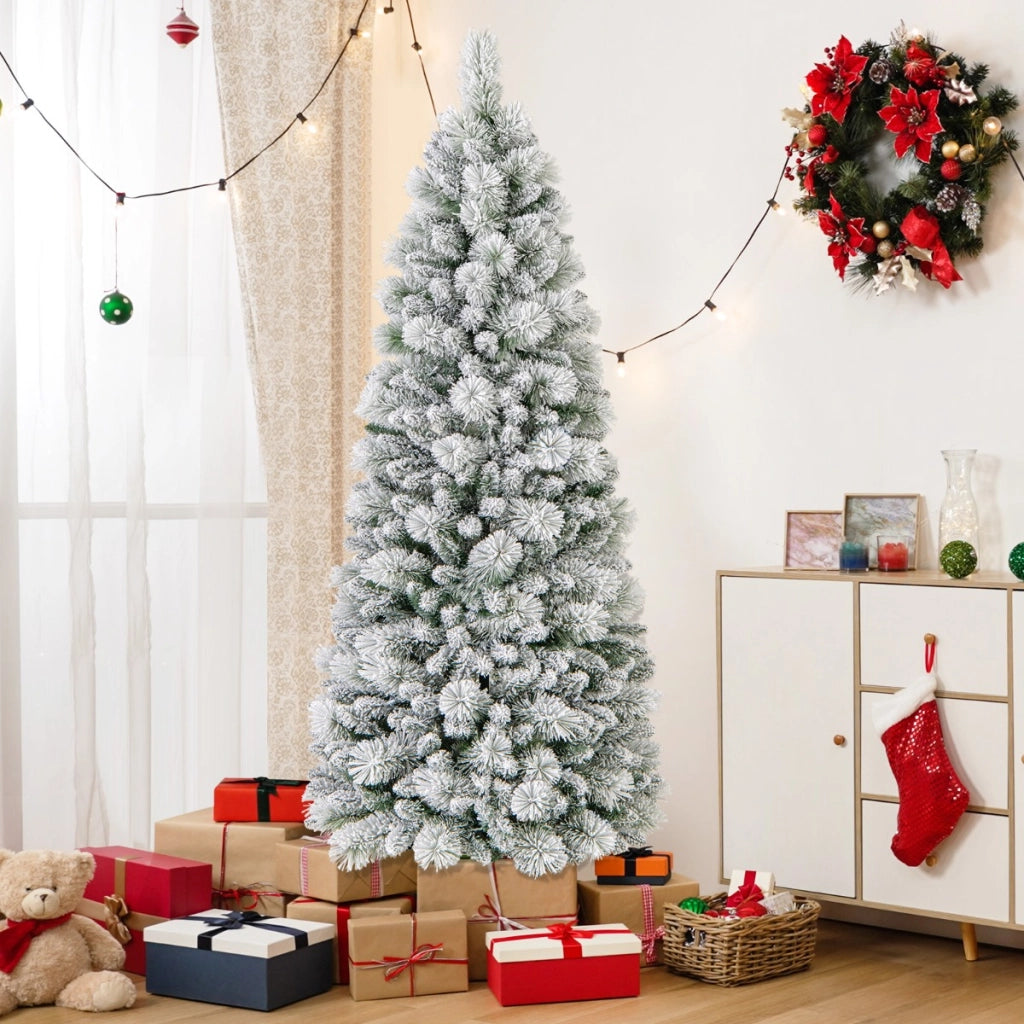 Albero di Natale pop-up 180cm con aghi di pino luci led bianco caldo sezione pieghevole, Albero decorativo artificiale-Alberi di Natale