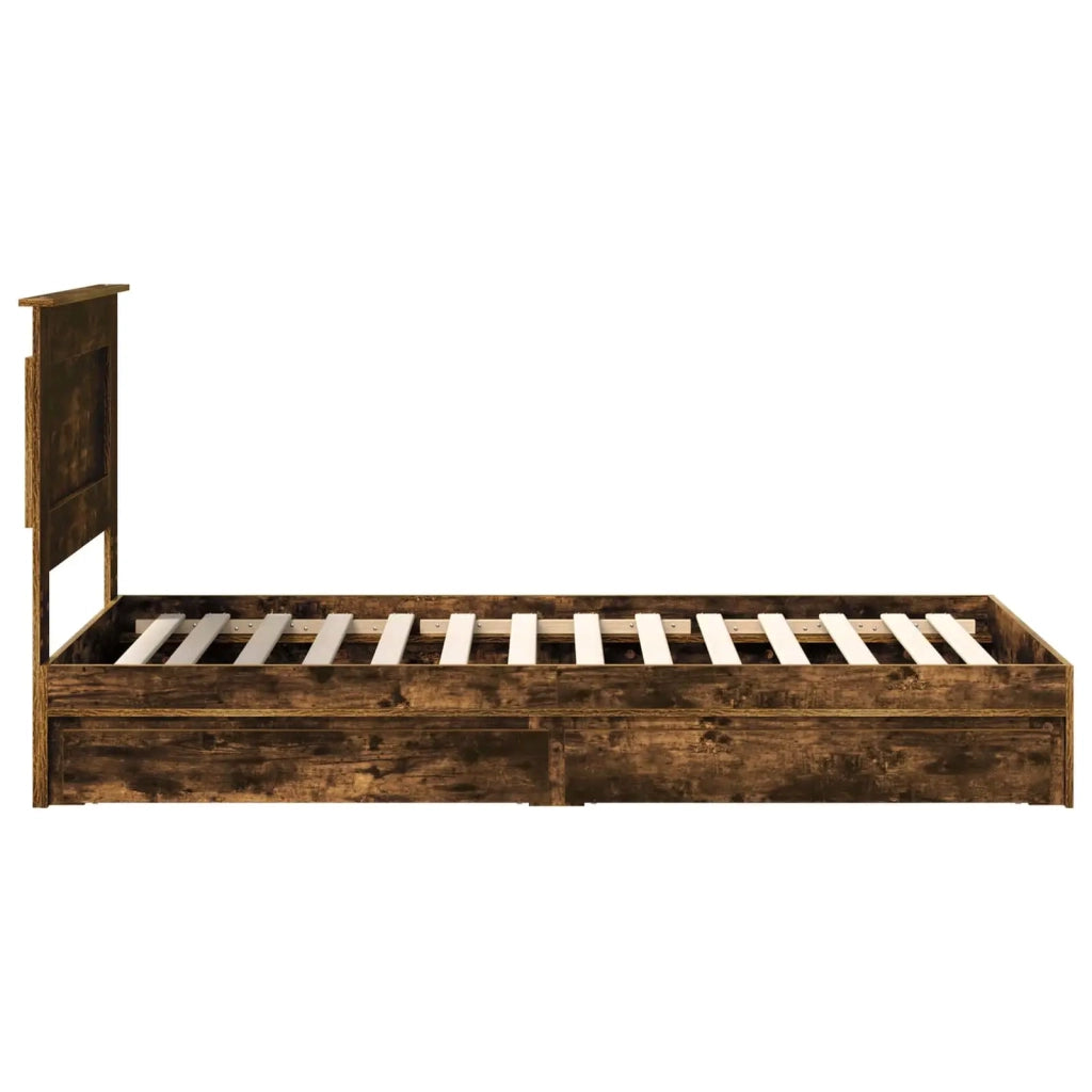 Letto con Contenitore Rovere fumé 75 x 190 cm Legno multistrato