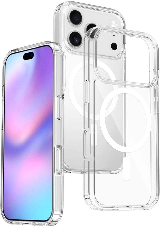 Protezione 2 in 1 per iPhone 17, pelle trasparente con attrazione magnetica