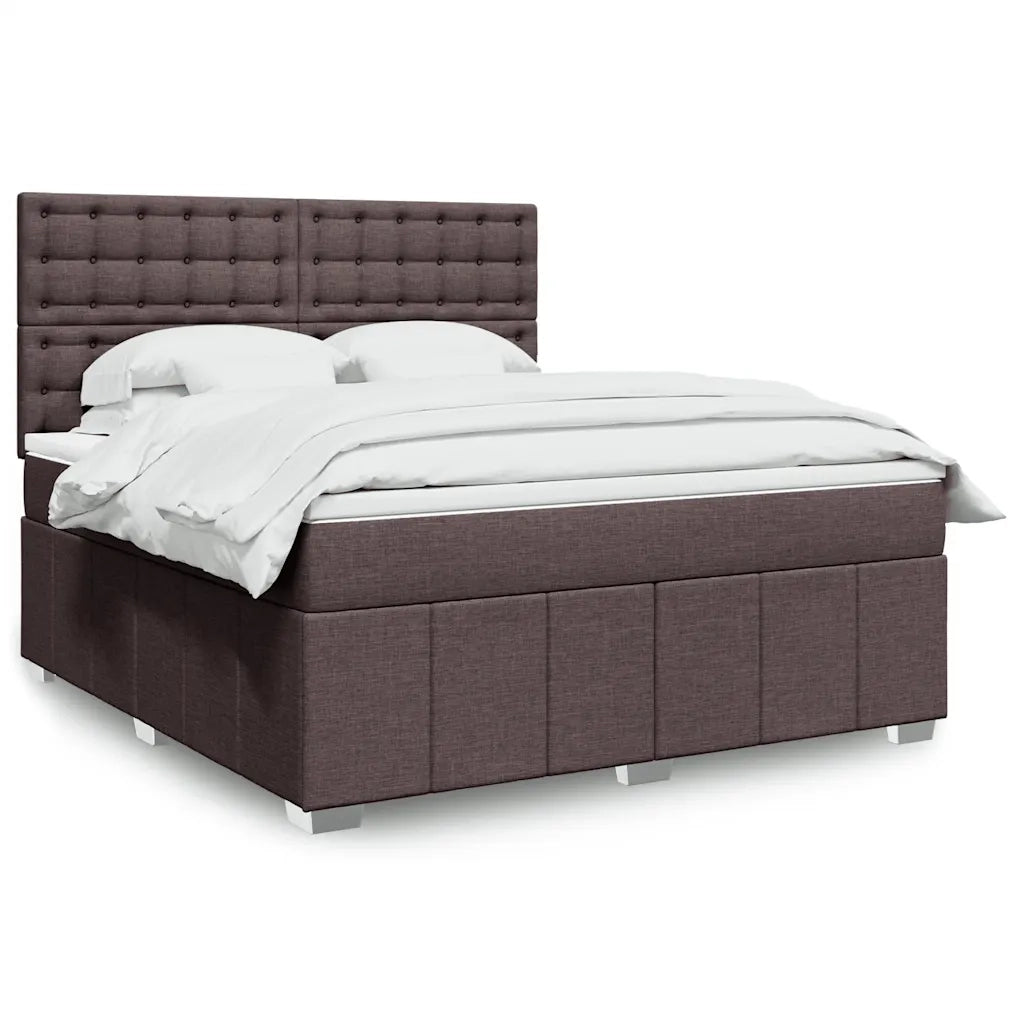 vidaXL Giroletto a Molle con Materasso Marrone Scuro 180x200cm Tessuto