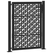 Cancello da Giardino-Porta da giardino nero 105x130 cm in acciaio con design a croce