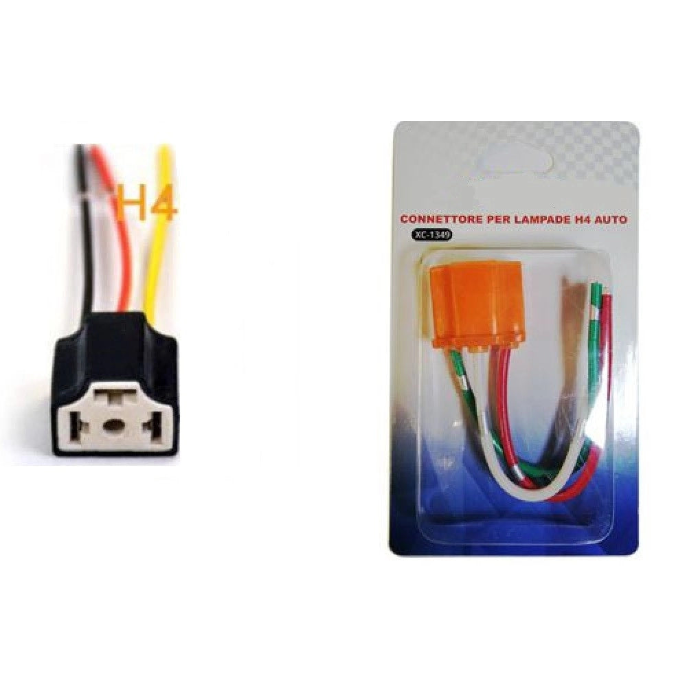 Trade Shop - Cavo Connettore Ricambio Lampada H4 Attacco Cablaggio Auto Moto 3 Poli Xc-1349 -
