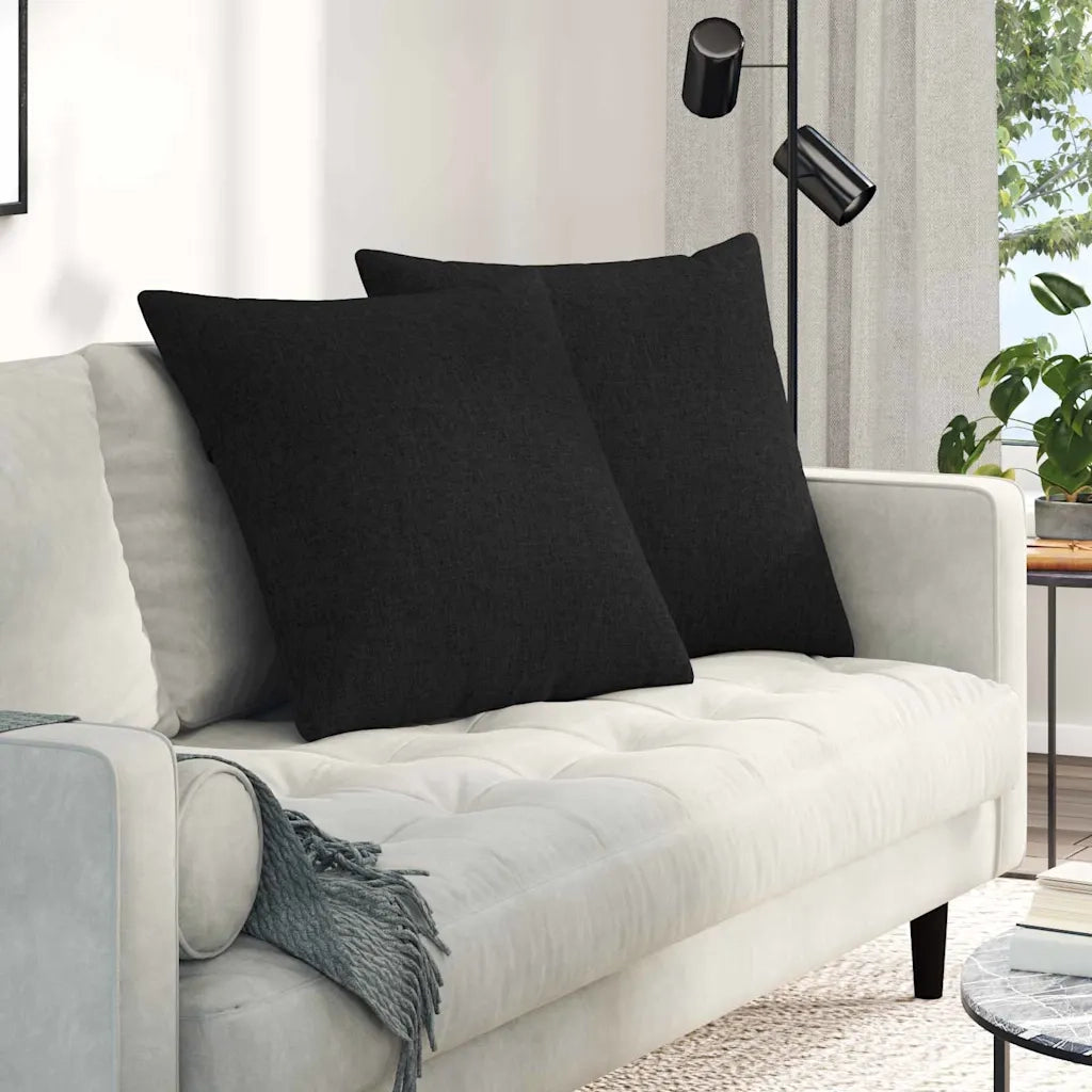 Cuscini da Divano 2 pcs Nero 60 x 60 cm Tessuto