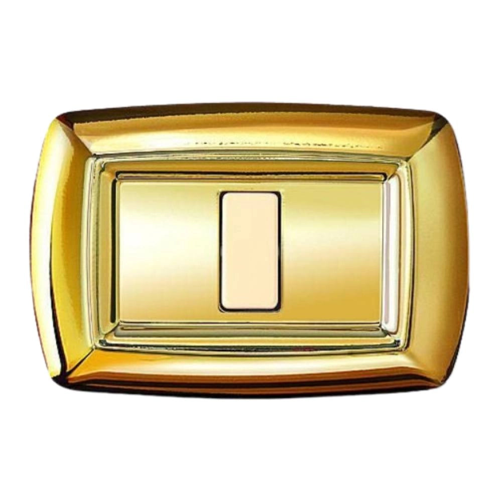 Placca elettrocanali tondò oro in tecnopolimero di alta qualità *** numero posti 1 posto, confezione 1